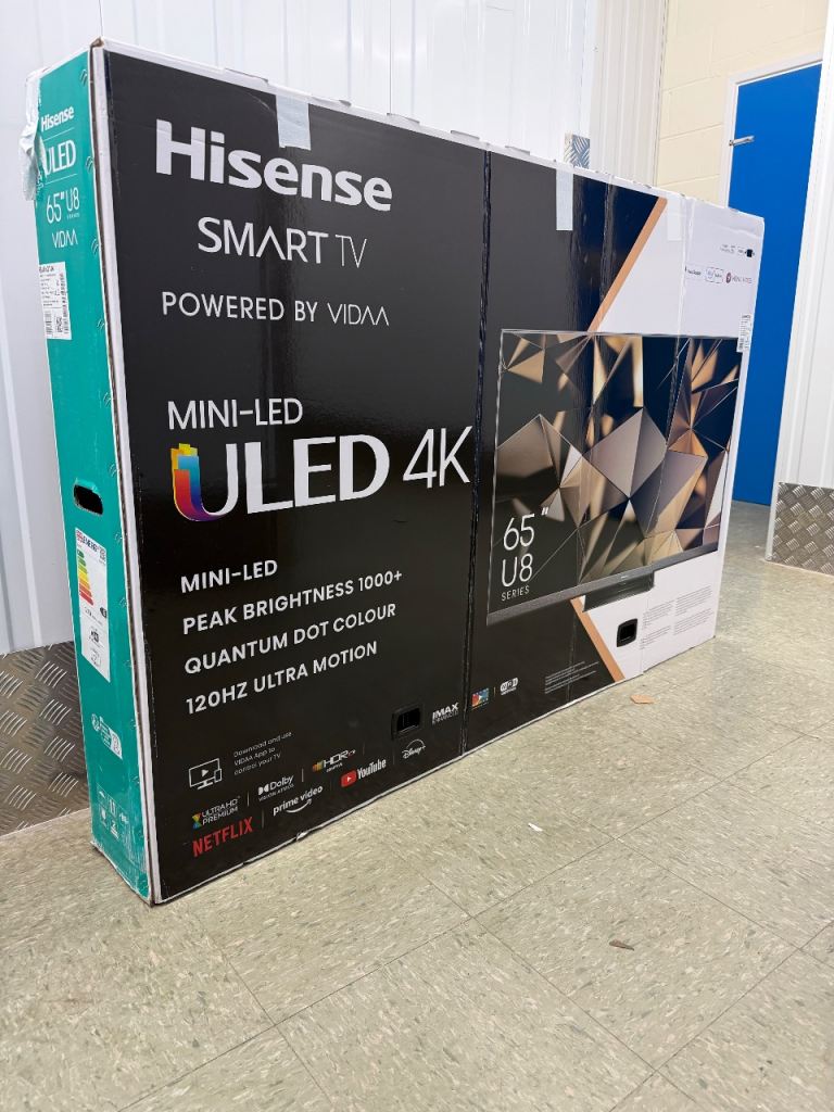 HISENSE 65 inch Mini-LED ULED 120Hz 4K UHD HDR TV with Amazon Alexa & Google Assistant BOXED 