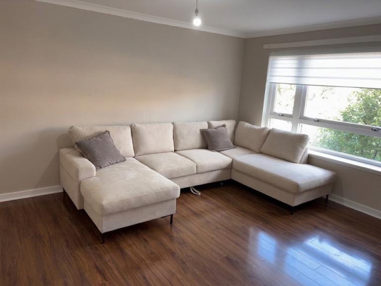 MiuForm Lofty Lilly 8 Seater Corner Sofa Bed - Beige, As Good As New