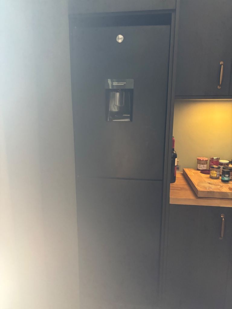 Great Condition Freestanding Fridge Freezer – Black 19 months old