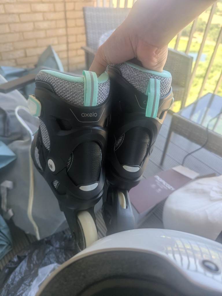 Oxelo Inline Skates - Black with Mint Trim, Good Condition
