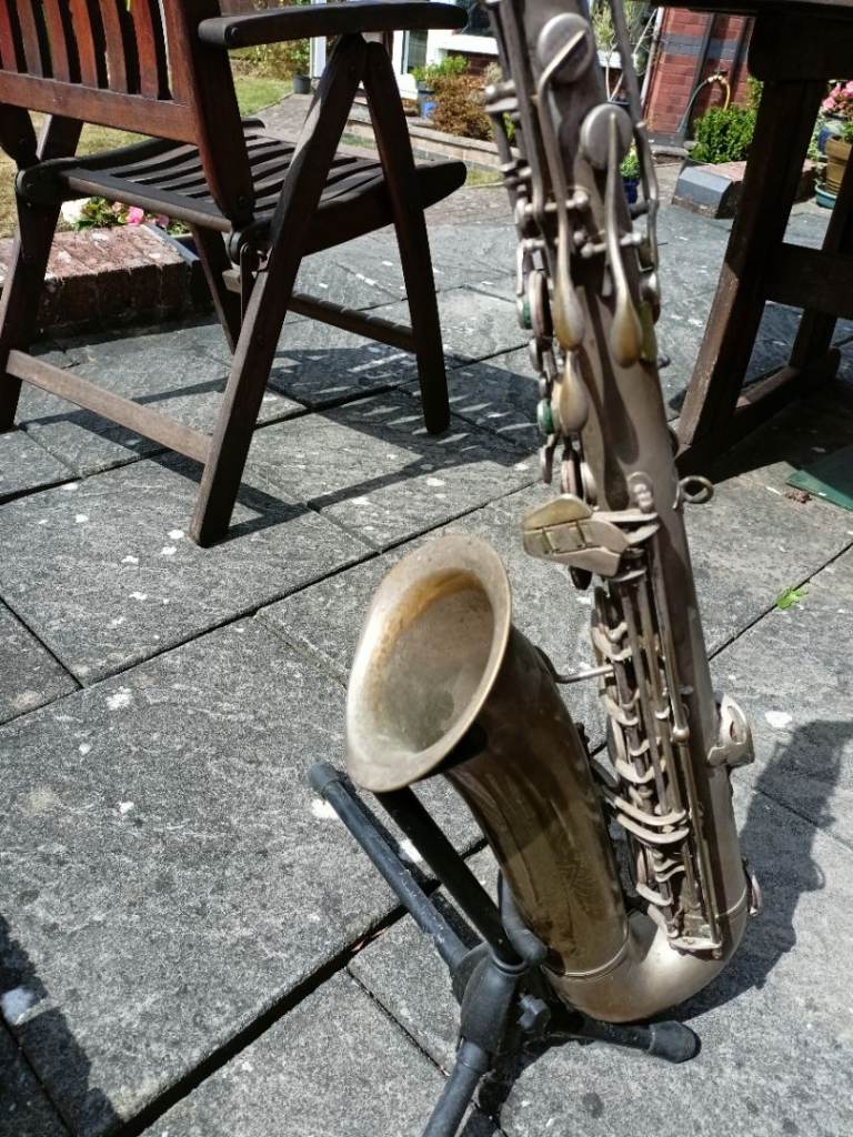 Old tenor saxophone needing lots of TLC