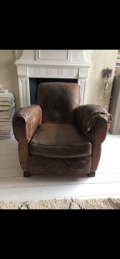 Antique French Leather Chair