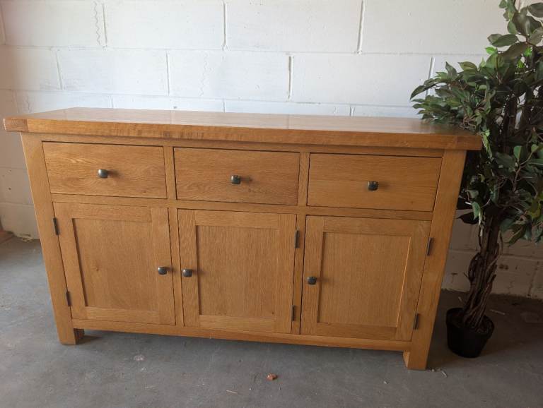 Oak Sideboard with Drawers and Cupboards