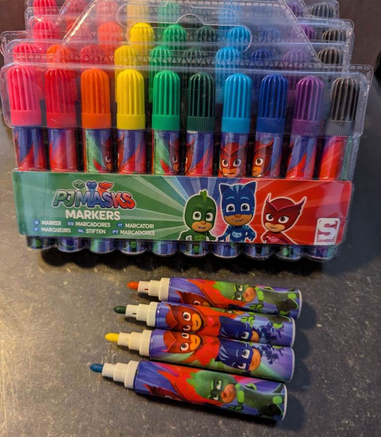 Party favours/ gifts. Felt tip pens and Face crayons