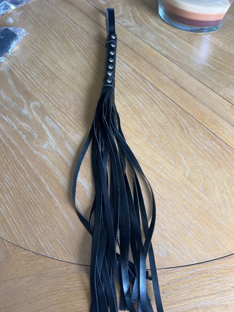 Black Leather Flogger/Whip - New