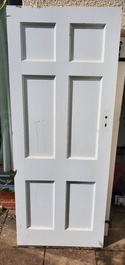 6 panel solid wood door