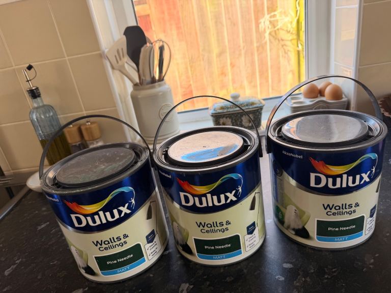 Delux pine needles interior paint 3 tins matte 