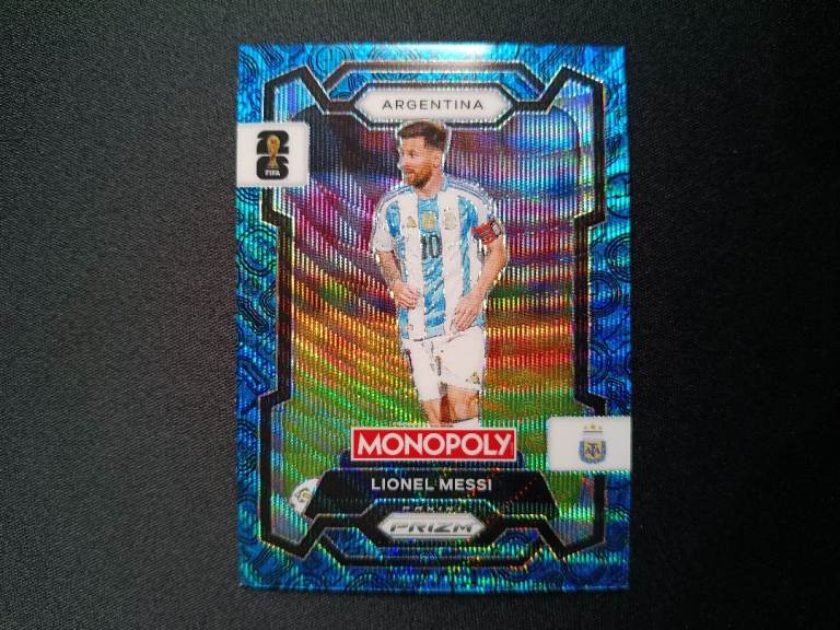 Monopoly Panini Prizm FIFA World Cup Lionel Messi Blue Prizm #1