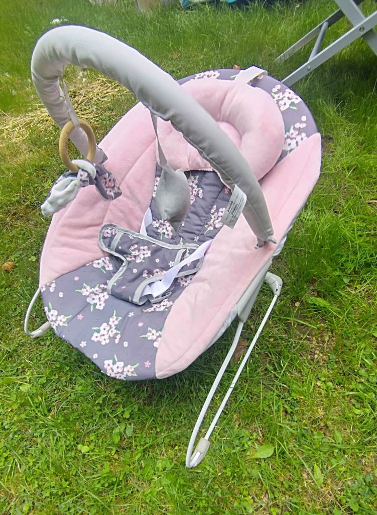 Baby Bouncer Chair - Pink and Grey Floral