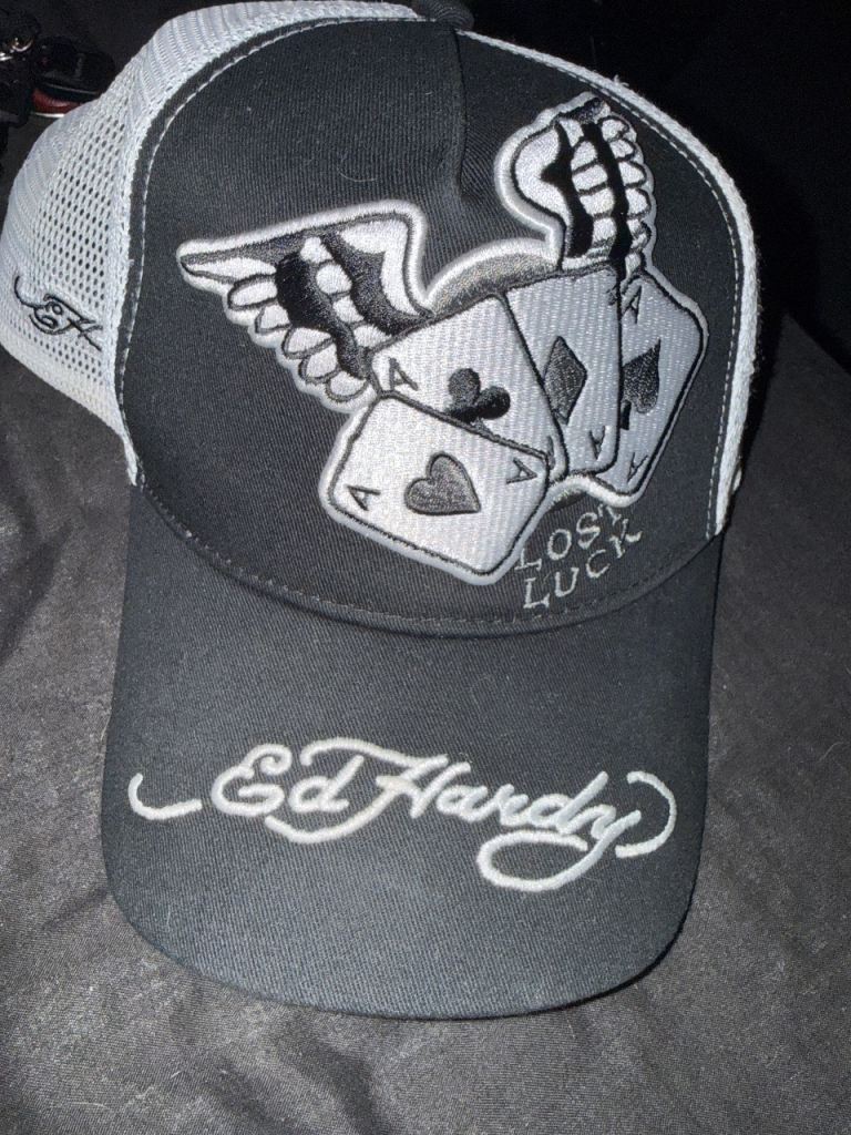 Ed Hardy Black Trucker Cap 