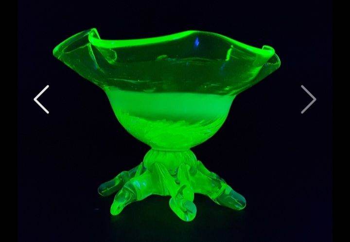 Victorian Vaseline Uranium Glass Vase c1880 By John Walsh..