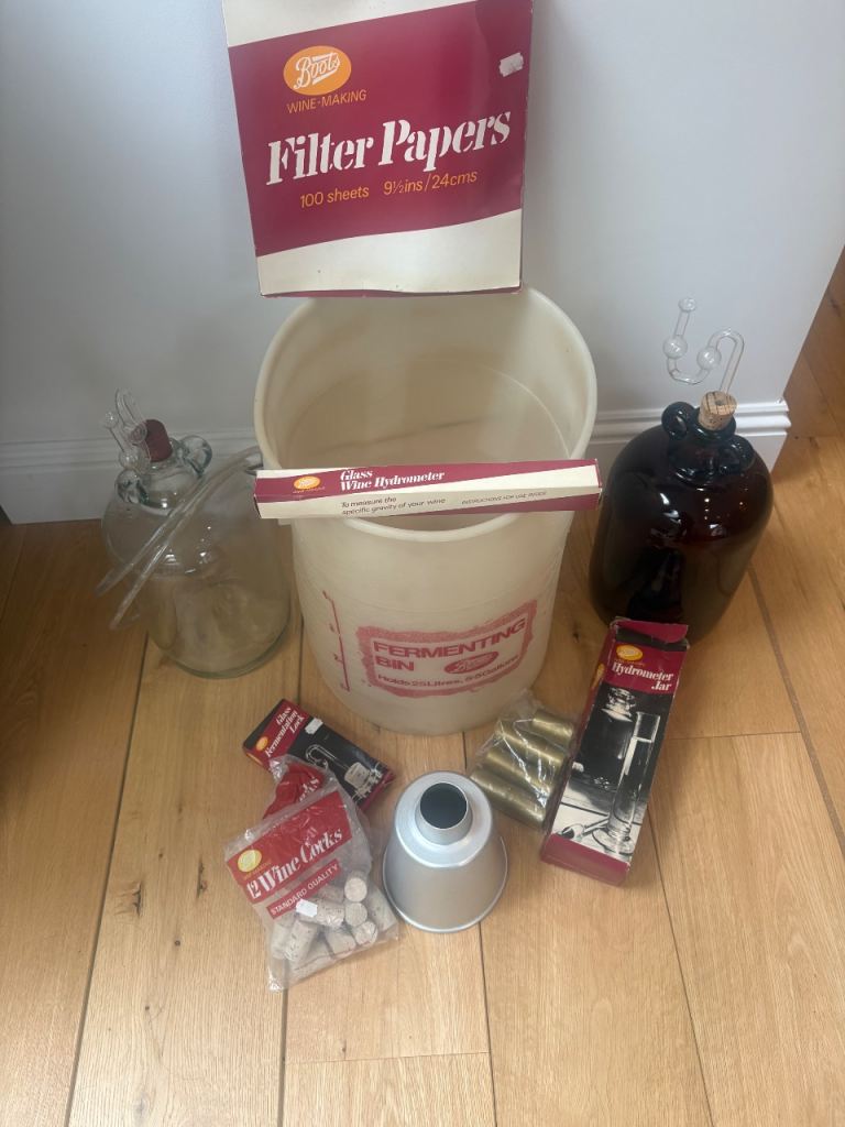 Boots Home Brewing Kit with Demi Johns, Fermenting Bin, and Accessories