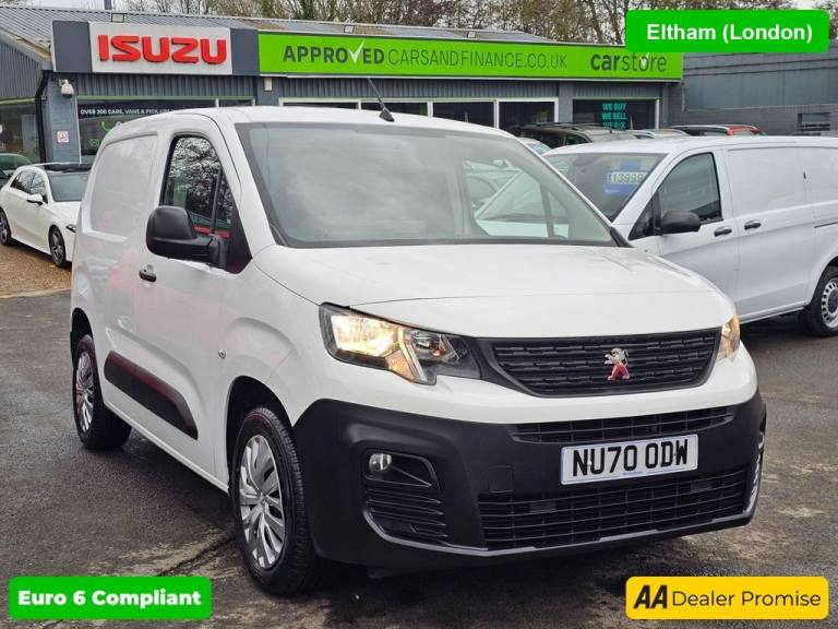 2020 Peugeot Partner White 1.5 BlueHDi Euro 6 panel van, 57,200 miles, ULEZ compliant, 5-Speed m ...