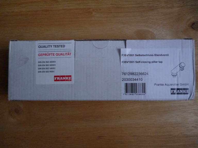 Franke-Self-Closing Pillar Tap for Pre Mixed Water F3SV1001-Chrome-NEW