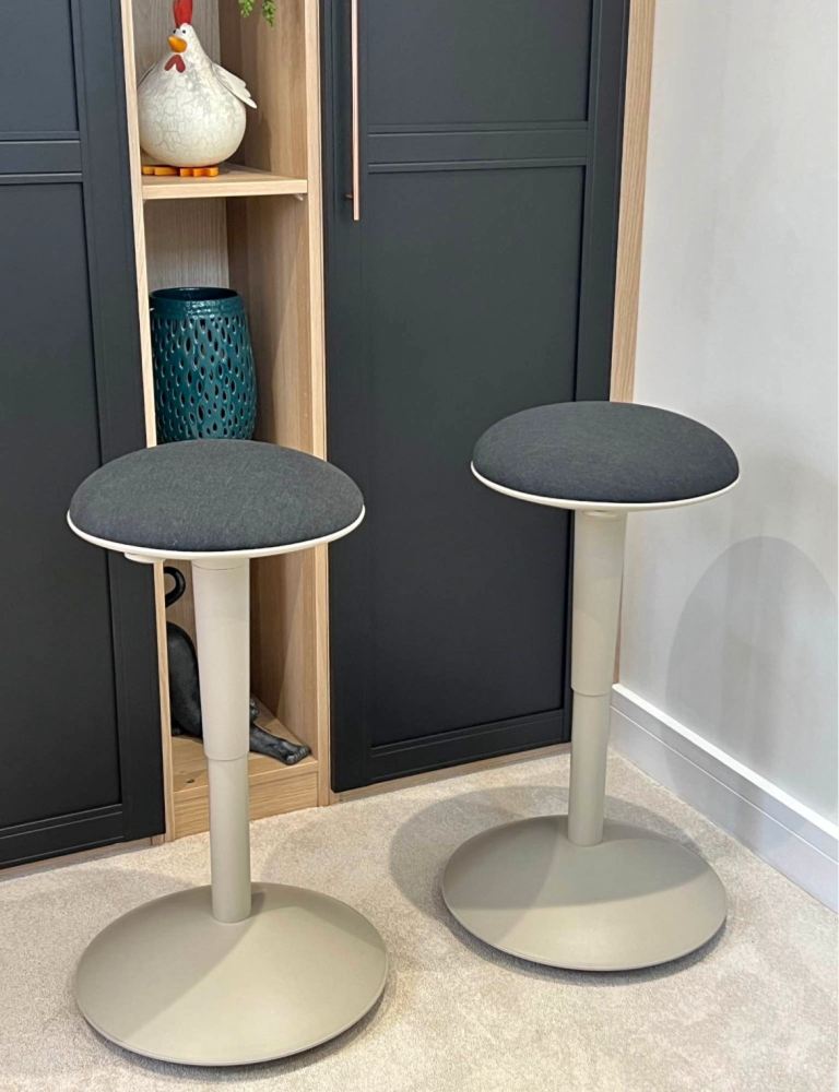 NEW 2 x IKEA NILSERIK Wobble Bar Stool Office Chair Standing Support White Grey Gaming Stool