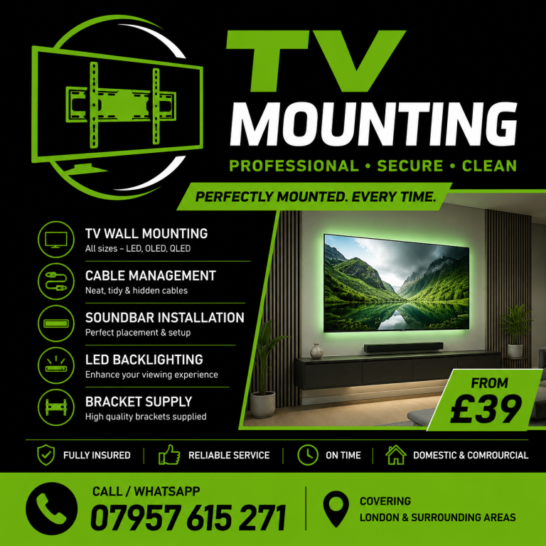 £39 / HANDYMAN / FLAT PACK / TV BRACKET WALL MOUNTING / CARPENTER / IKEA FLATPACK ASSEMBLY