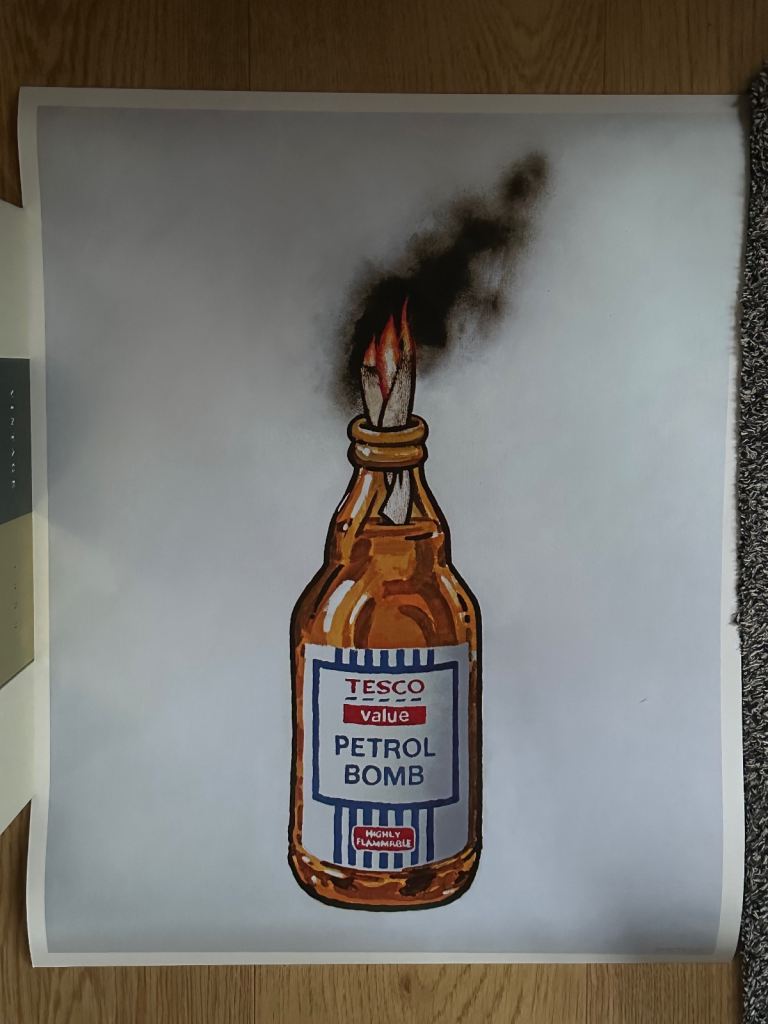Original Banksy Tesco Petrol Bomb Poster 1/2000 Ltd Edition 