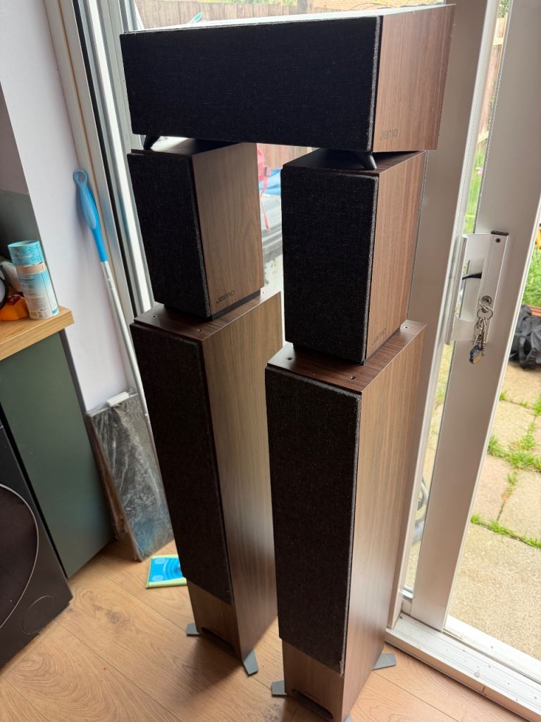 Jamo Home Cinema Speaker Set - Brown, Good Condition