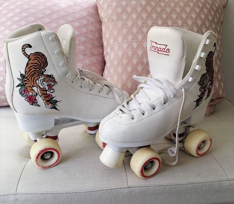 White Imnade Roller Skates - UK Size 5, Good Condition