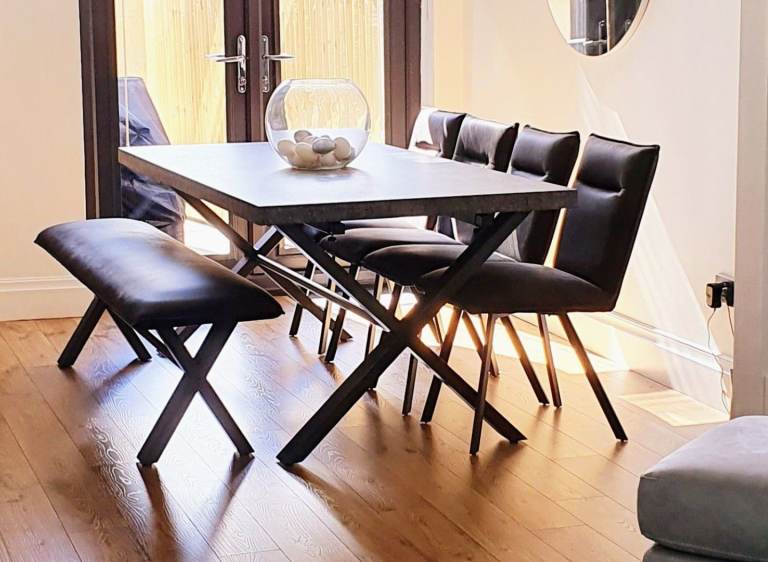 Dining table set + concrete look,8 seater 
