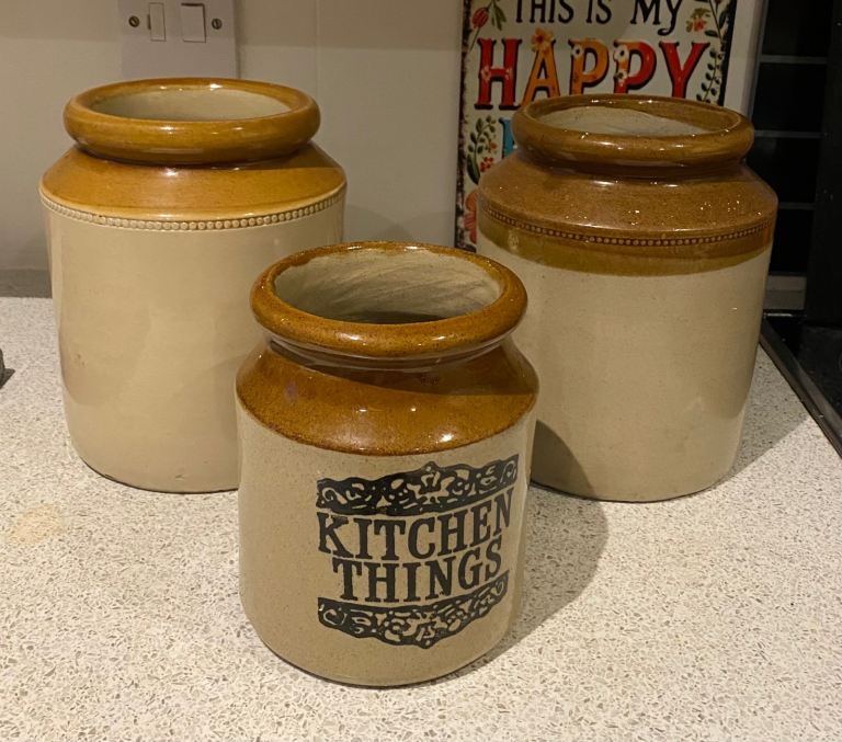 Stoneware kitchen jars 