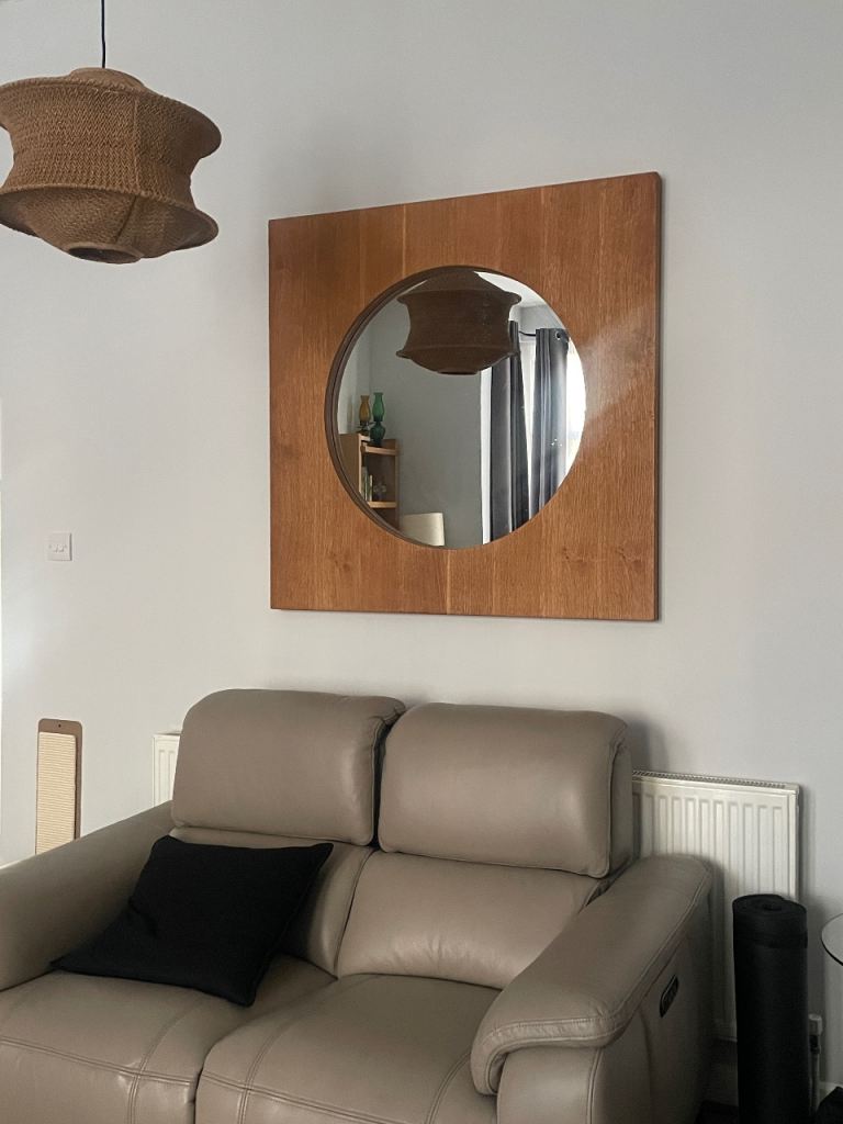 Very Large Modern Wood Veneer Framed Wall Mirror. Very Stylish. Luxury ...