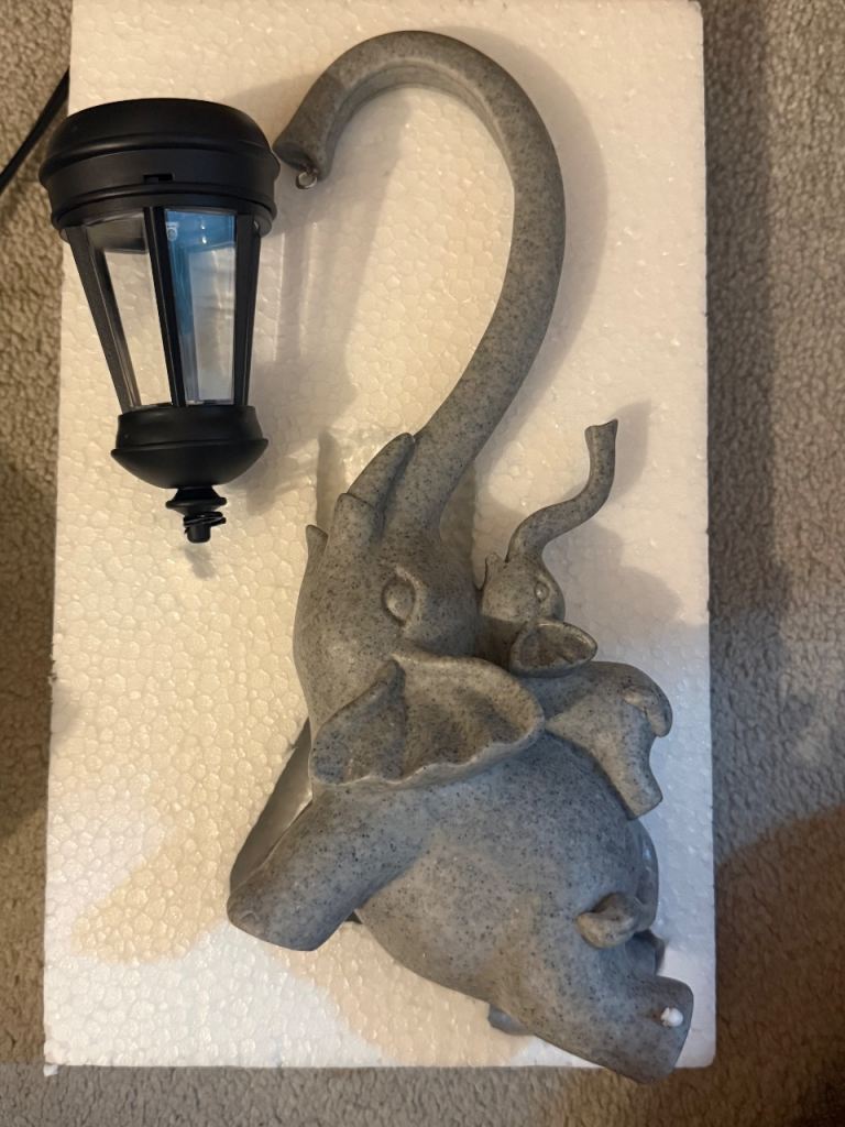 Elephant Garden Ornaments, Solar Powered 
