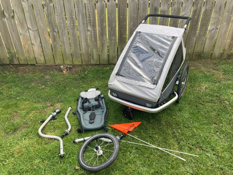 3-in-1 Croozer bike trailer with all accessories