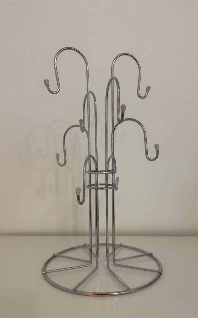 Chrome Metal Mug Tree Cup Holder Stand Storage Rack Countertop Organizer