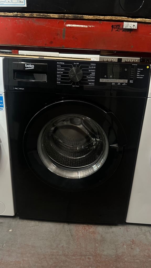 9KG BLACK BEKO WASHING MACHINE 1400 SPIN A+++
