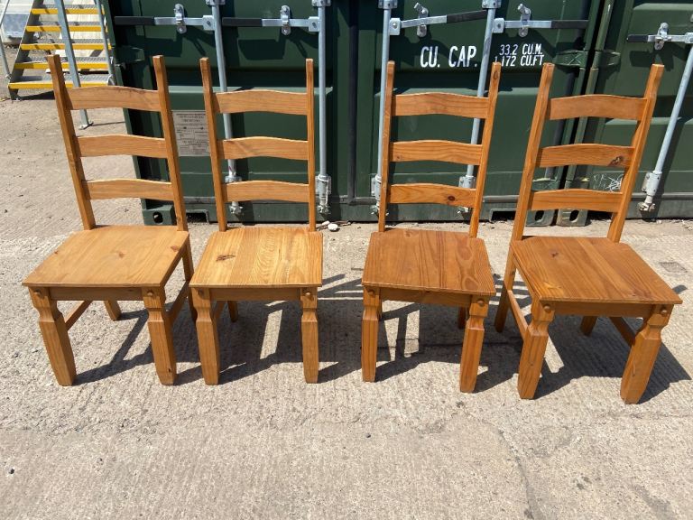 Pine Dining Chairs – ( set of 4) 15£ each 