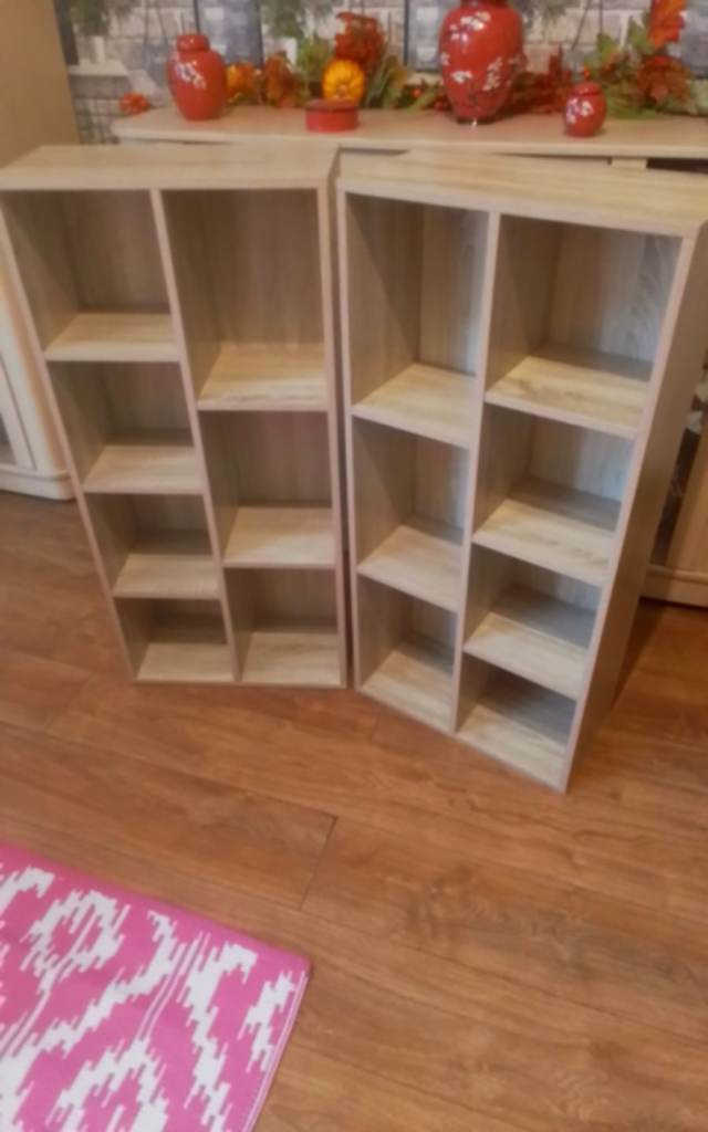 PAIR OF DOUBLE SHELVING UNITS 