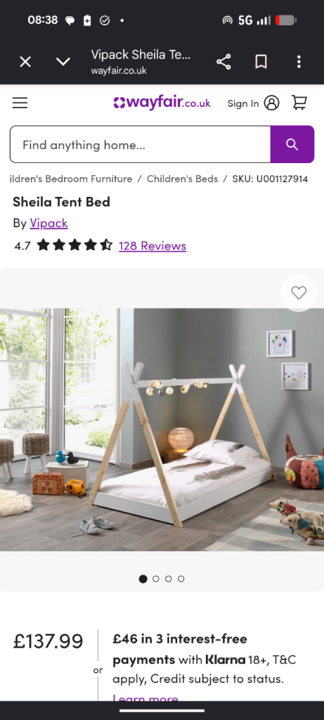 Tipi floor bed frame