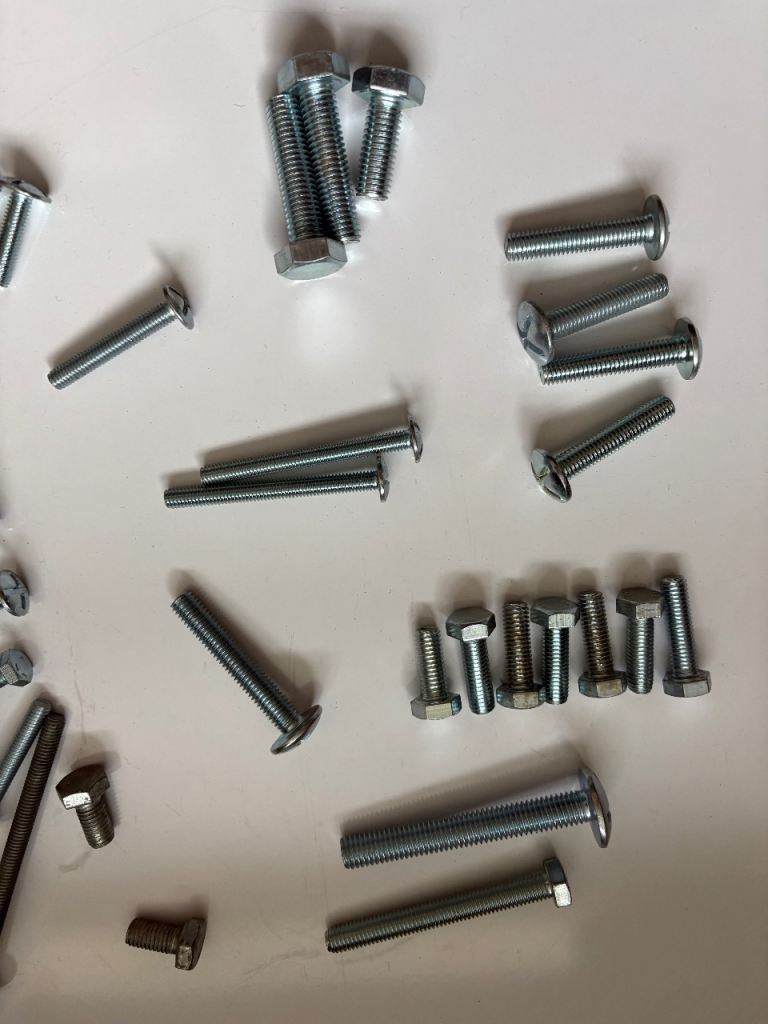 45 New Unused Bolts Various Sizes Some have Hexagonal Ends