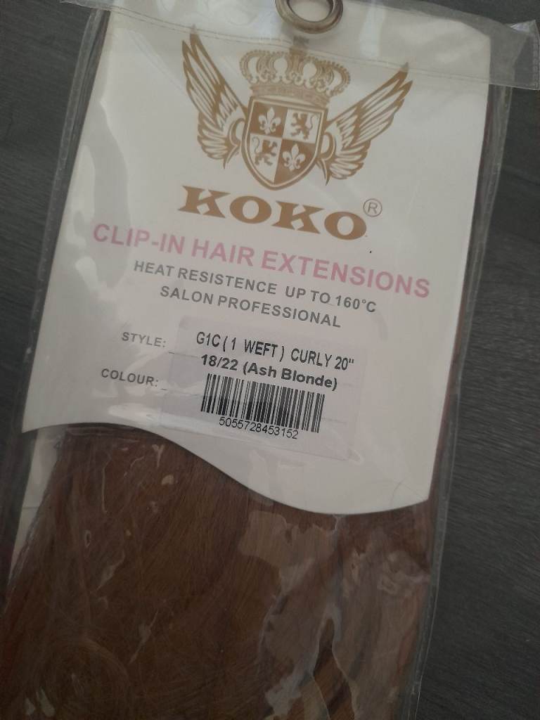 20" ash blonde curly clip in hair extensions 