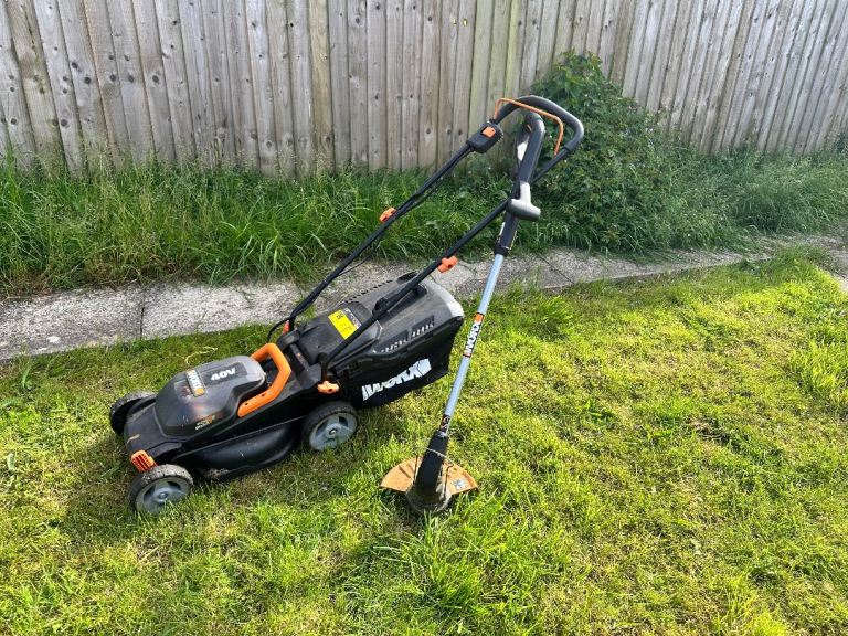 Worx 40V lawnmower and strimmer