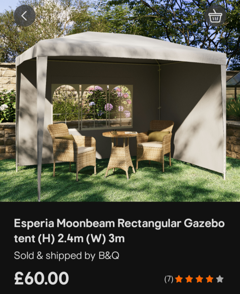 Esperia Moonbeam Rectangular Gazebo 2.4mx3m Opened Never Used