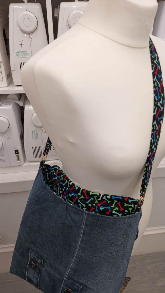 Puppy Love Levi denim dog walking crossbody bag