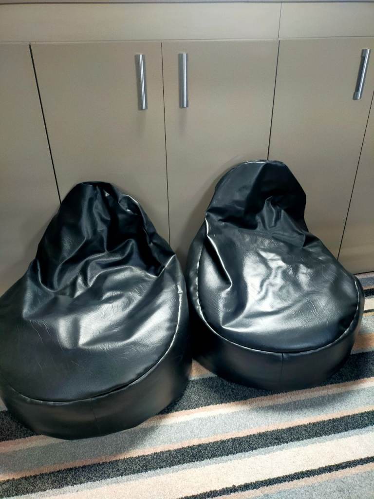 A black large bean bag s .