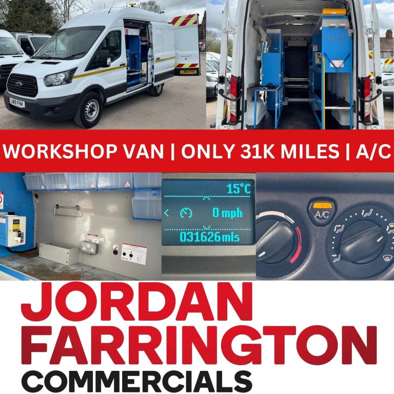 2019 FORD TRANSIT 350 L2H3 130BHP FWD UTILITY SPEC WORKSHOP VAN EURO 6 *AIR-CON*