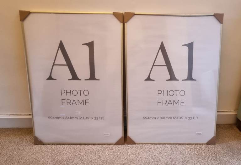 A1 Gold Photo Frames × 2 (new and sealed)