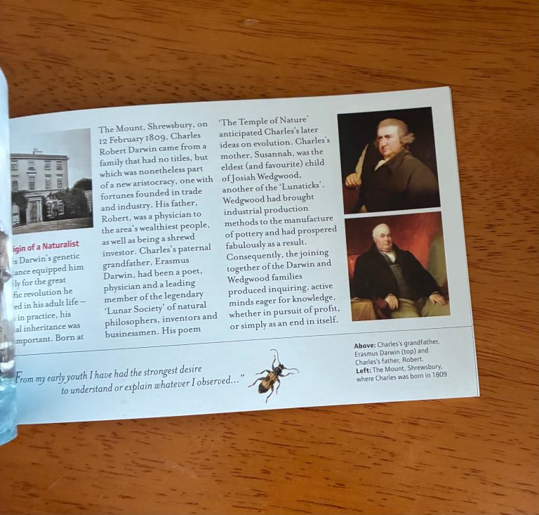 Royal Mail Book Of Stamps commemorating Charles Darwin