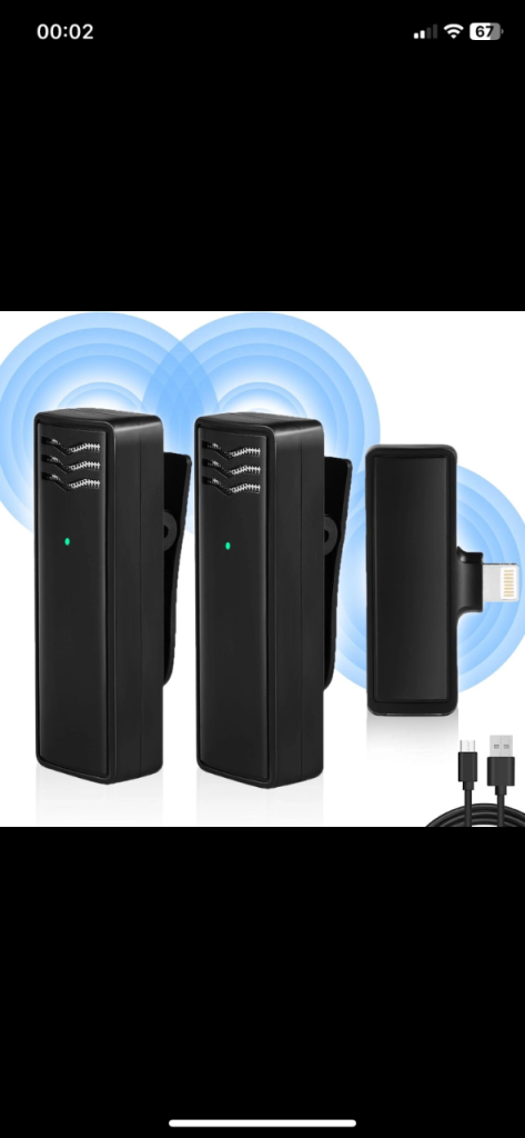 Wireless Lavalier Microphone For Apple Lightening Mobile Phones / iPads