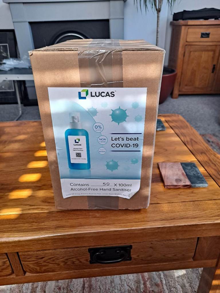 NEW Box of 50 Lucas Alcohol-Free Hand Sanitiser 100ml Bottles