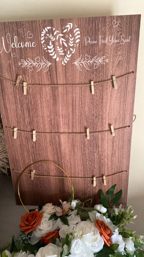 Wedding Welcome Sign with stand  – As Good As New