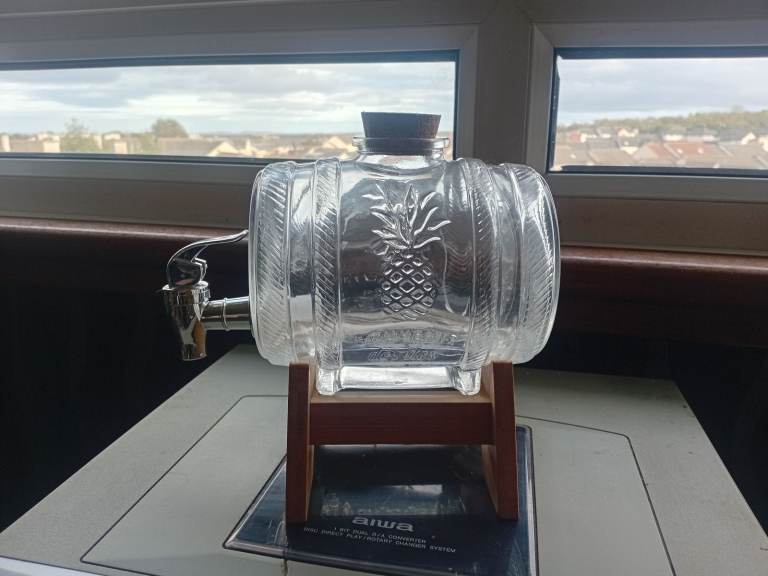GLASS BARREL DECANTER 