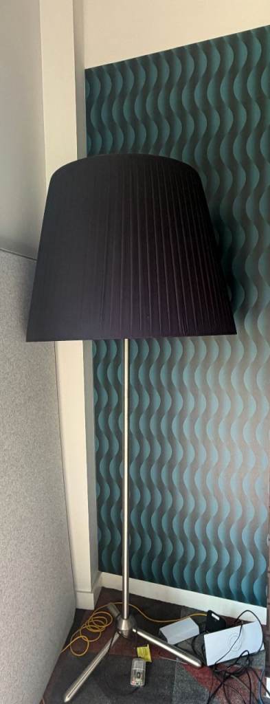 Very Large Black Pleated Floor Lamp – Good Condition