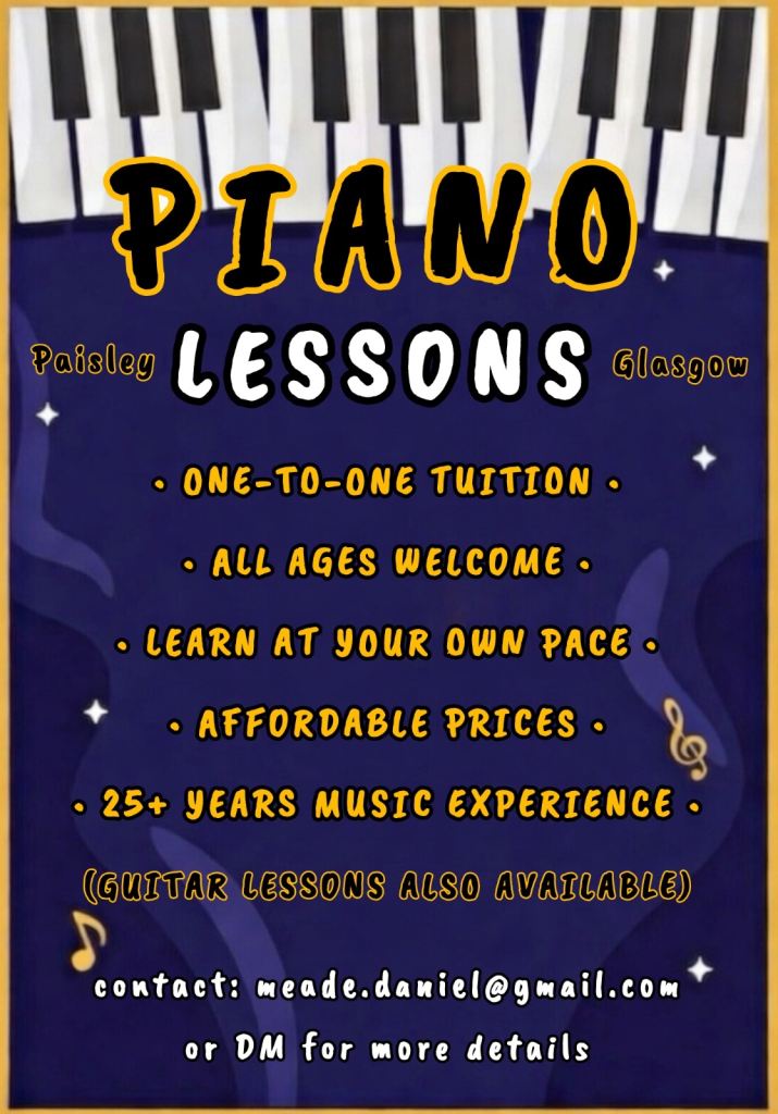 Piano / Guitar Lessons  (Glasgow + Paisley)