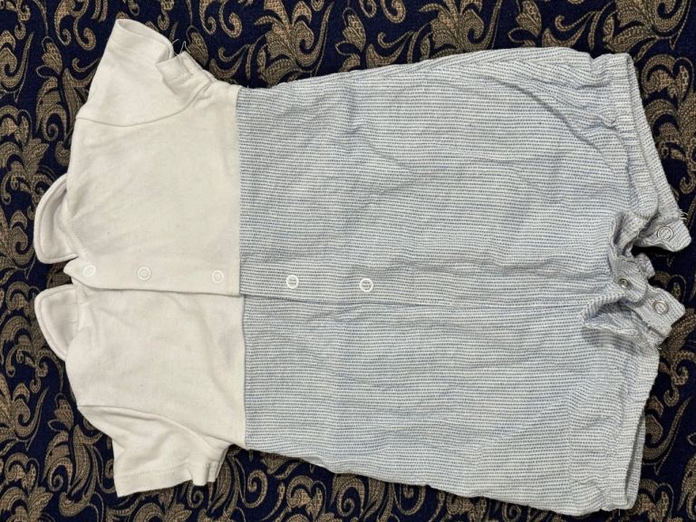 Baby Boy's Blue Striped Romper - As Good As New