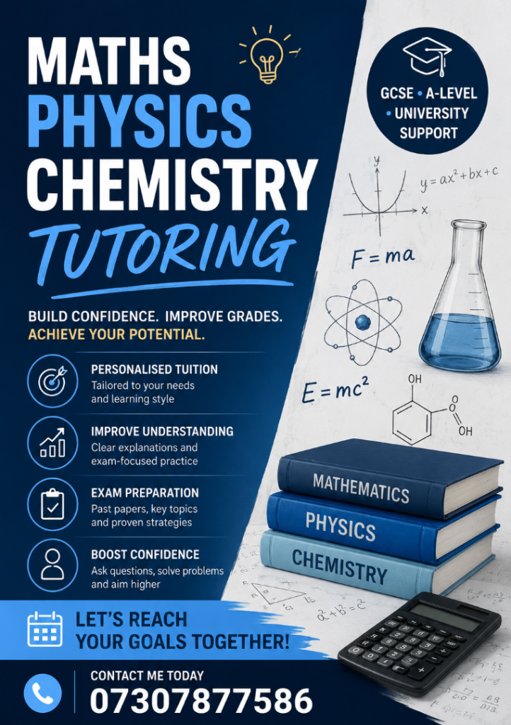 ONLINE IGCSE AND GCSE MATHS, PHYISCS AND CHEMISTRY TUTOR